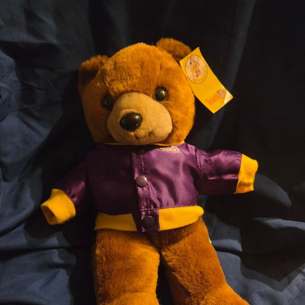 Vintage 1991 Team NFL Minnesota Vikings Teddy Bear Plush  12” football Kidcore